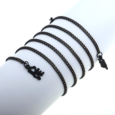 Fashion Black Metal Glasses Chain With Heart Love Letter Pendant Non Slip Silicone Loops Eyeglass Strap Cord