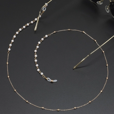 Catena Per Occhiali Elegante In Metallo Con Künstliche Perle Finte E Perline Cordino Per Occhiali Antiscivolo Regolabile Accessorio Di Moda Donna