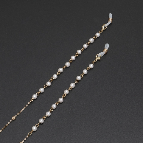 Catena Per Occhiali Elegante In Metallo Con Künstliche Perle Finte E Perline Cordino Per Occhiali Antiscivolo Regolabile Accessorio Di Moda Donna