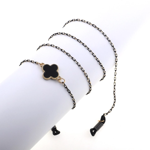 Clover Pendant Glasses Chain Copper Metal Eyewear Strap Non Slip Anti Lost Holder For Women Fashion Retro