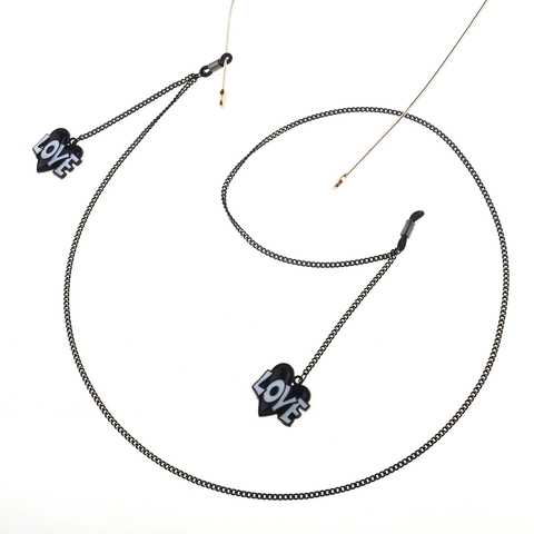 Heart Pendant Glasses Chain Metal Anti Slip Sunglasses Strap Love Letter Decorative Eyewear Lanyard Women Fashion