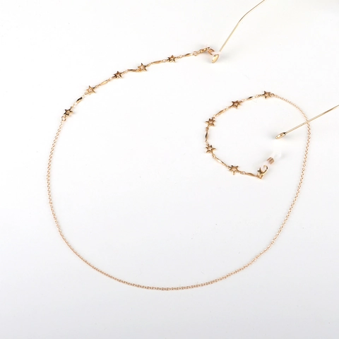 Star Gold Alloy Glasses Chain With Round Frame Eyeglasses Anti Slip Decorative Sunglasses Strap Accessory Fashion For Women
