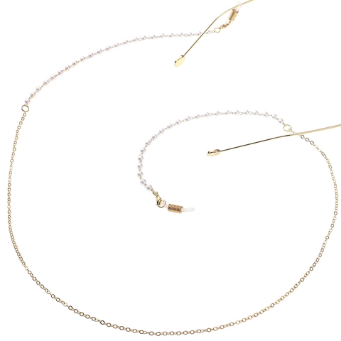 Catena Per Occhiali Elegante In Rame Con Künstliche Perle Sintetiche Cordino Per Occhiali Antiscivolo Minimalista Per Donna