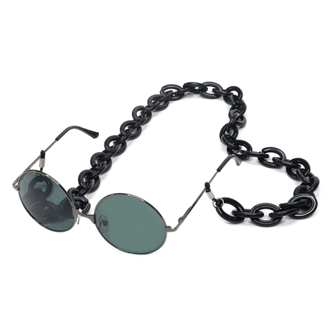 Retro Chunky Black Acrylic Glasses Chain Anti-slip Eyewear Lanyard Strap For Sunglasses Reading Glasses