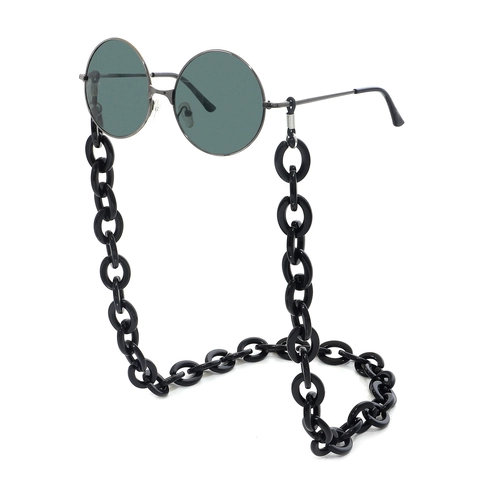 Retro Chunky Black Acrylic Glasses Chain Anti-slip Eyewear Lanyard Strap For Sunglasses Reading Glasses