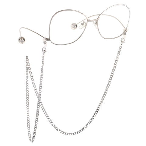 Metal Glasses Chain Retro Anti-Slip Eyeglass Lanyard Simple Chunky Link Holder Adjustable Rubber Loops Neck Strap