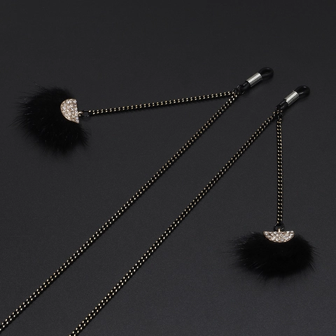 Catena Per Occhiali Moda Supporto Pompon Pelliccia Sintetica Strass Metallo Antiscivolo Cordino Da Collo Per Donne