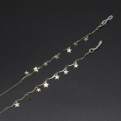 Glasses Chain Copper Metal Star Charms Anti-Slip Holder Strap Eyewear Lanyard Unique Fashion Decorative
