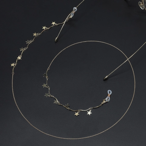 Glasses Chain Copper Metal Star Charms Anti-Slip Holder Strap Eyewear Lanyard Unique Fashion Decorative