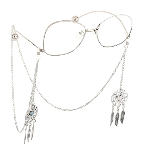 Eyeglass Chain Anti Slip Sunglasses Strap Metal Alloy Dreamcatcher Feather Tassel Bohemian Ethnic Style Holder Neck Cord