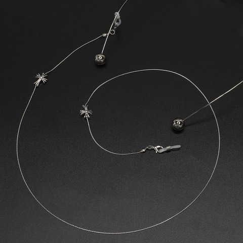 Glasses Chain Metal Anti-Slip Eyewear Strap Gothic Cross Pendant Vintage Silver Tone Sunglasses Cord