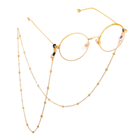 Glasses Chain Copper Metal Beaded Satellite Lanyard For Sunglasses Eyeglasses Anti-Slip Holders Minimalist Fashion Women