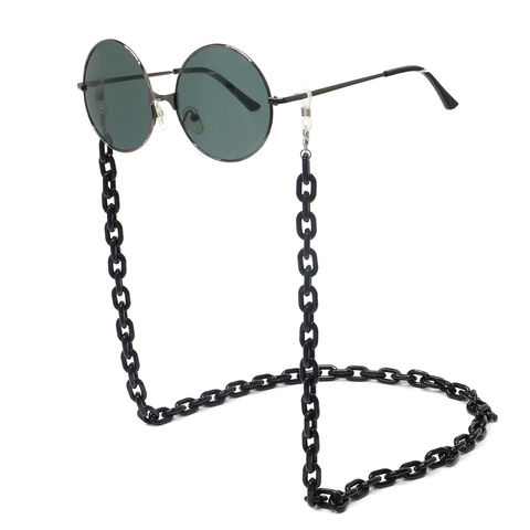 Retro Acryl Brillenketting Zwart Antislip Brillenkoord Houder Voor Zonnebrillen En Leesbrillen Universeel