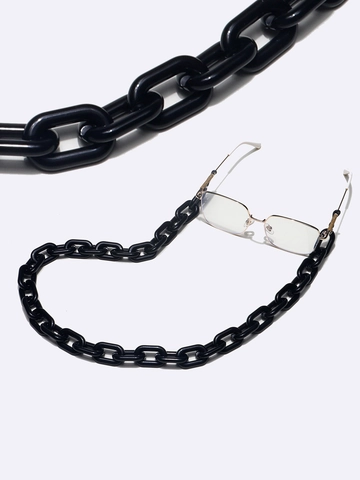 Retro Thick Chain Glasses Strap Resin Acrylic Plastic Black Non Slip Eyewear Lanyard For Men Women Long