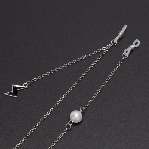 Catena Per Occhiali In Metallo Perla Artificial Sintetica Pendente Fulmine Antiscivolo Cordino Per Occhiali Accessorio Da Donna