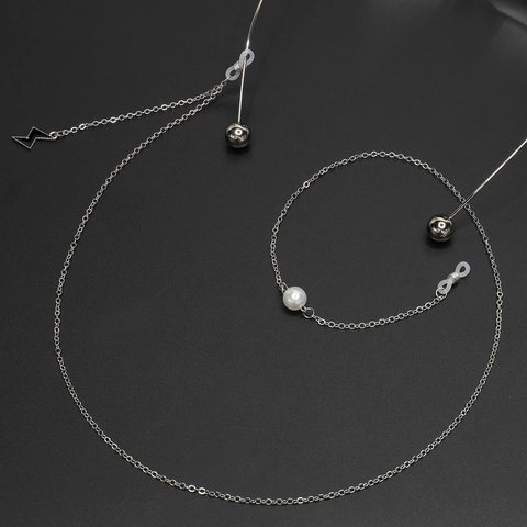 Catena Per Occhiali In Metallo Perla Artificial Sintetica Pendente Fulmine Antiscivolo Cordino Per Occhiali Accessorio Da Donna