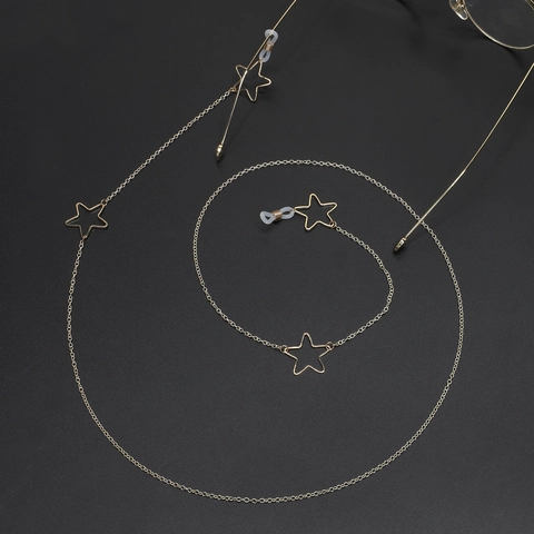 Metal Glasses Chain Anti-Slip Hollow Star Pendants Eyewear Strap Lanyard Decorative Holder For Sunglasses Reading Glasses