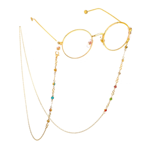 Catenina Per Occhiali Con Strass Colorati Lega Simbolo Infinito Cordino Antiscivolo Per Occhiali Moda Decorativo