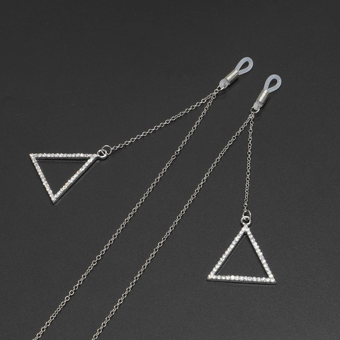 Catena Occhiali Lega Strass Ciondolo Triangolo Antiscivolo Elegante Decorativo Cordino Moda Occhiali Sole Cinturino Supporto