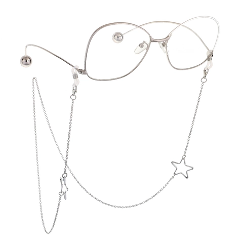 Glasses Chain Metal Eyewear Strap With Hollow Star Pendant Non-Slip Sunglasses Holder Lanyard Fashion Jewelry For Women