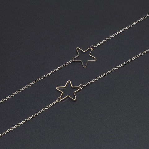 Glasses Chain Metal Eyewear Strap With Hollow Star Pendant Non-Slip Sunglasses Holder Lanyard Fashion Jewelry For Women