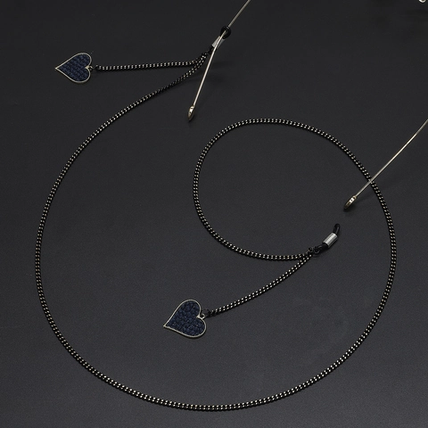 Fashion Heart Pendant Glasses Chain Metal Anti Slip Eyewear Strap Simple Adjustable Sunglasses Cord Holder