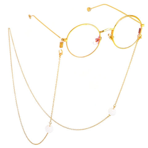 Anti Slip Metal Glasses Chain Fashion Eyewear Strap Neck Cord With Beaded Artificial Pearl Ball Decorative Pendant