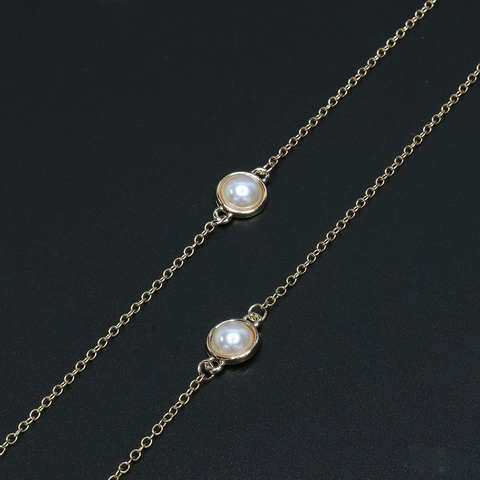 Catena Per Occhiali Elegante In Metallo Dorato Con Künstliche Perle Sintetiche Cordino Antiscivolo Per Occhiali Da Donna