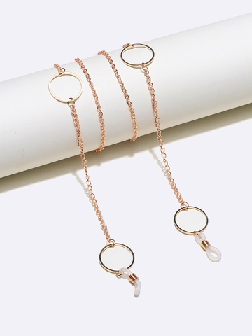Anti-slip Metal Glasses Chain Eyewear Retainer Geometric Round Rings Decorative Sunglasses Lanyard
