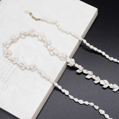 White Shell Beaded Glasses Chain Fashion Shell Conch Anti Slip Eyewear Lanyard For Sunglasses Women Beach Accessories