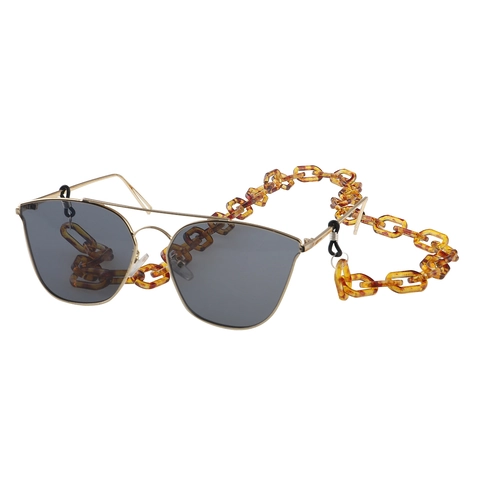 Retro Leopard Print Acrylic Glasses Chain Resin Chunky Link Eyeglass Holder String Anti Slip Anti Lost For Women Men