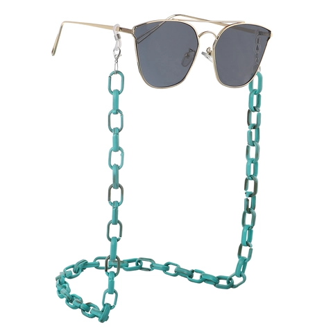 Retro Chunky Acrylic Glasses Chain Non-slip Marble Texture Eyewear Strap Holder With Metal Clasps And Silicone Loops For Women