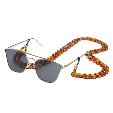 Glasses Chain Acrylic Leopard Print Tortoiseshell Retro Anti-Slip Eyewear Strap For Sunglasses Resin Chunky Link