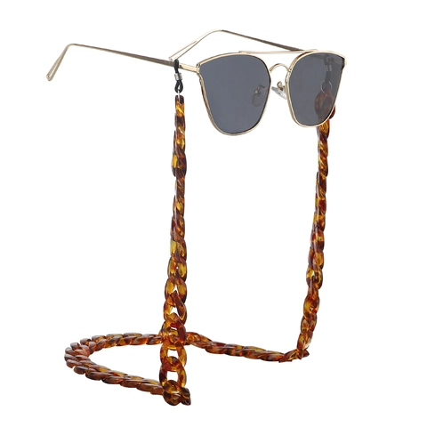 Glasses Chain Acrylic Leopard Print Tortoiseshell Retro Anti-Slip Eyewear Strap For Sunglasses Resin Chunky Link