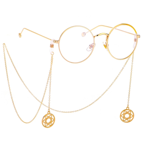 Mode Brillenkoord Metaal Antislip Brilriem Met Holle Ster Hanger Mandala Geometrische Zonnebrilhouder Voor Dames