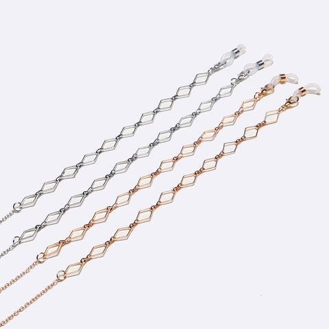 Geometric Rhombus Metal Glasses Chain Anti Slip Eyewear Lanyard For Women Fashion Decorative Sunglasses Holder Strap