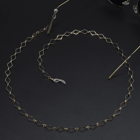 Cadena De Metal Para Gafas Eslabón De Rombo Geométrico Cordón Antideslizante Para Gafas De Lectura Sol