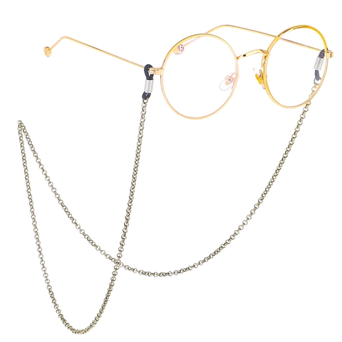 Cadena Gafas Metal Bronce Antiguo Retro Punk Bucles Silicona Antideslizantes Cordón Gafas Sol Soporte Eslabón Redondo