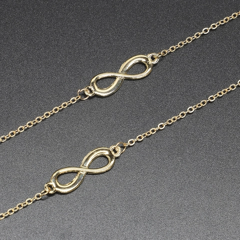 Cadena De Gafas Símbolo Infinito Oro Metal Antideslizante Soporte Gafas De Sol Cordón Accesorio