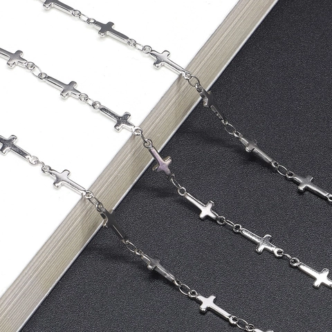 Stainless Steel Glasses Chain Cross Pendant Non-slip Eyewear Holder Strap Gothic Decorative Sunglasses Cord