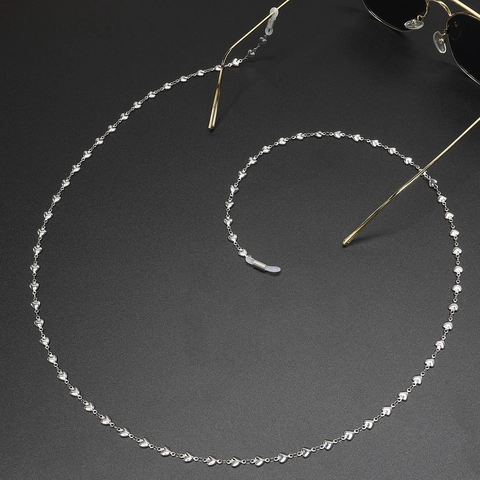 Catena Per Occhiali In Acciaio Inossidabile A Forma Di Cuore Cordino Antiscivolo Supporto Per Occhiali Per Donna Accessorio Moda