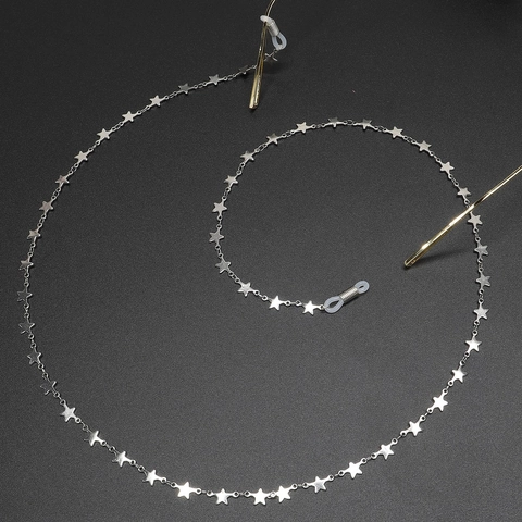 Cadena De Gafas Acero Inoxidable Forma Estrella Cordón Antideslizante Para Gafas De Sol Mujeres