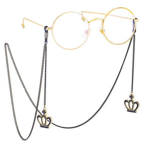 Retro Metal Glasses Chain With Crown Cross Pendant Anti-Slip Eyewear Strap Holder For Sunglasses Accessories