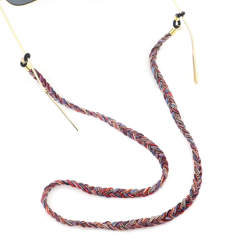 Braided Rope Glasses Chain Colorful Anti Slip Eyewear Strap For Sunglasses Ethnic Style With Adjustable Silicone Loops