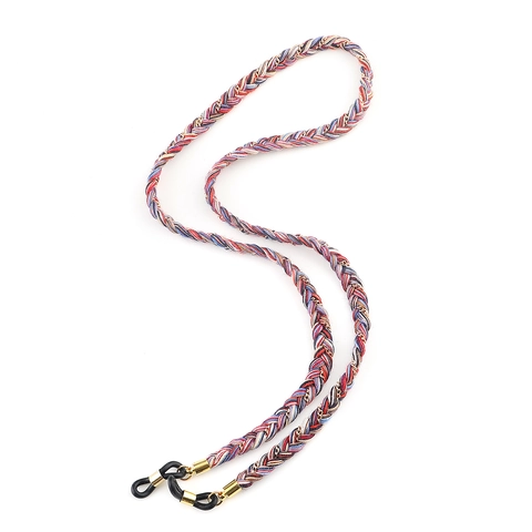 Braided Rope Glasses Chain Colorful Anti Slip Eyewear Strap For Sunglasses Ethnic Style With Adjustable Silicone Loops