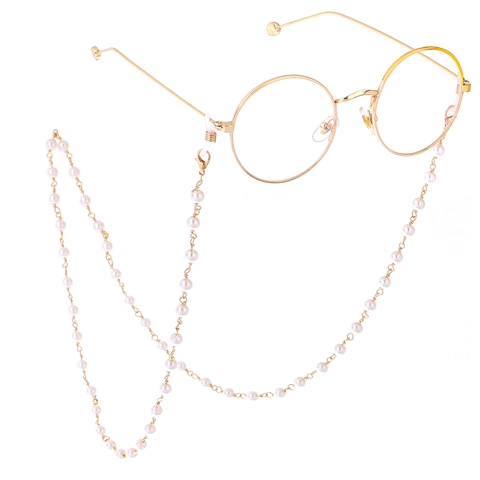 Elegant Faux Artificial Pearl Glasses Chain Anti-Slip Metal Eyewear Strap Holder Fashion Neck Cord For Women