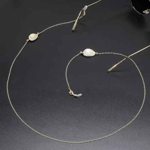 Glasses Chain Handmade Metal White Shell Pendant Anti Slip Eyewear Lanyard Fashion Decorative Strap