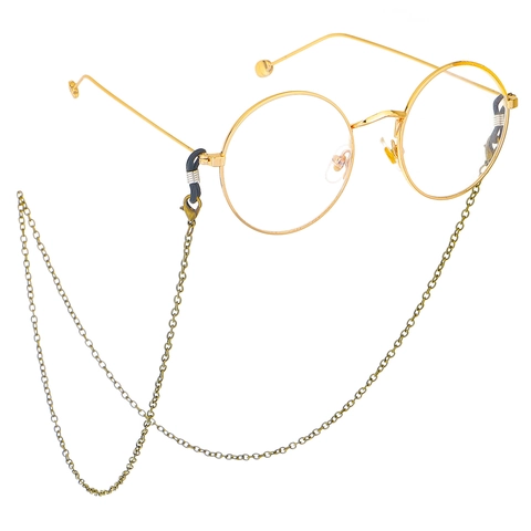 Cadena De Metal Bronce Retro Para Gafas Cordón Antideslizante Estilo Punk Vintage Correa Para Gafas