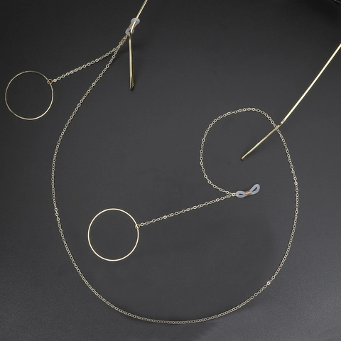 Metal Glasses Chain Non-Slip Geometric Round Pendant Eyewear Strap Lanyard Fashion Sunglasses Holder For Women Retro Style