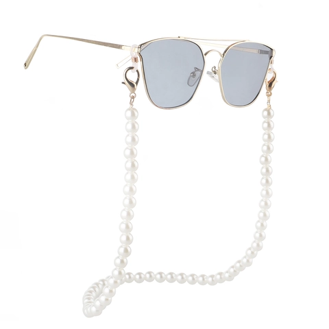 Elegante Catenella Per Occhiali Con Künstliche Perle Artificiali Con Chiusure In Metallo E Passanti In Silicone Antiscivolo Per Donna